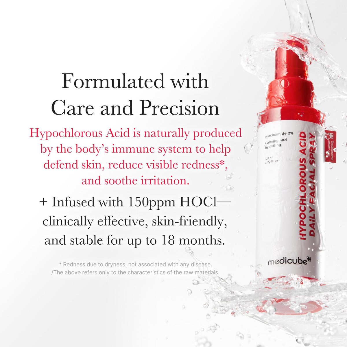 medicube Power Soothing Spray mist application on face