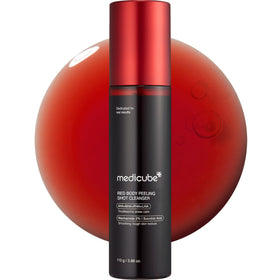 medicube Red Body Peeling Shot front view with spray nozzle