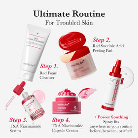 medicube Red Foam Cleanser 4.05 oz application on face