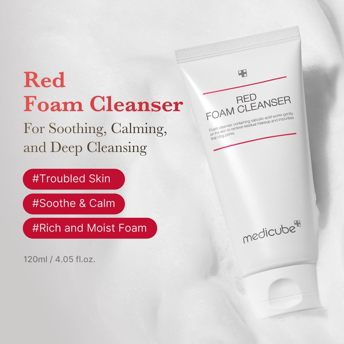 medicube Red Foam Cleanser 4.05 oz back view
