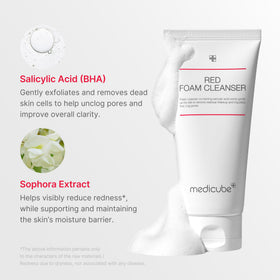 medicube Red Foam Cleanser 4.05 oz with lather on hand