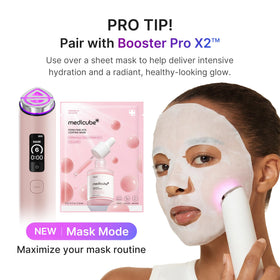medicube Salmon DNA PDRN Pink Vitamin Sheet Mask in use