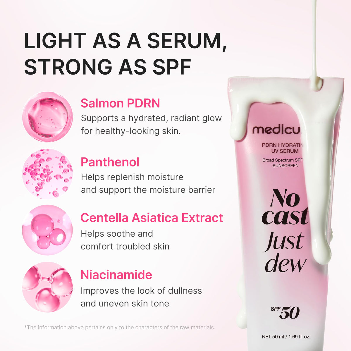 medicube Sunscreen No Cast Just Dew PDRN Hydrating UV Sun Serum packaging