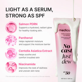 medicube Sunscreen No Cast Just Dew PDRN Hydrating UV Sun Serum packaging