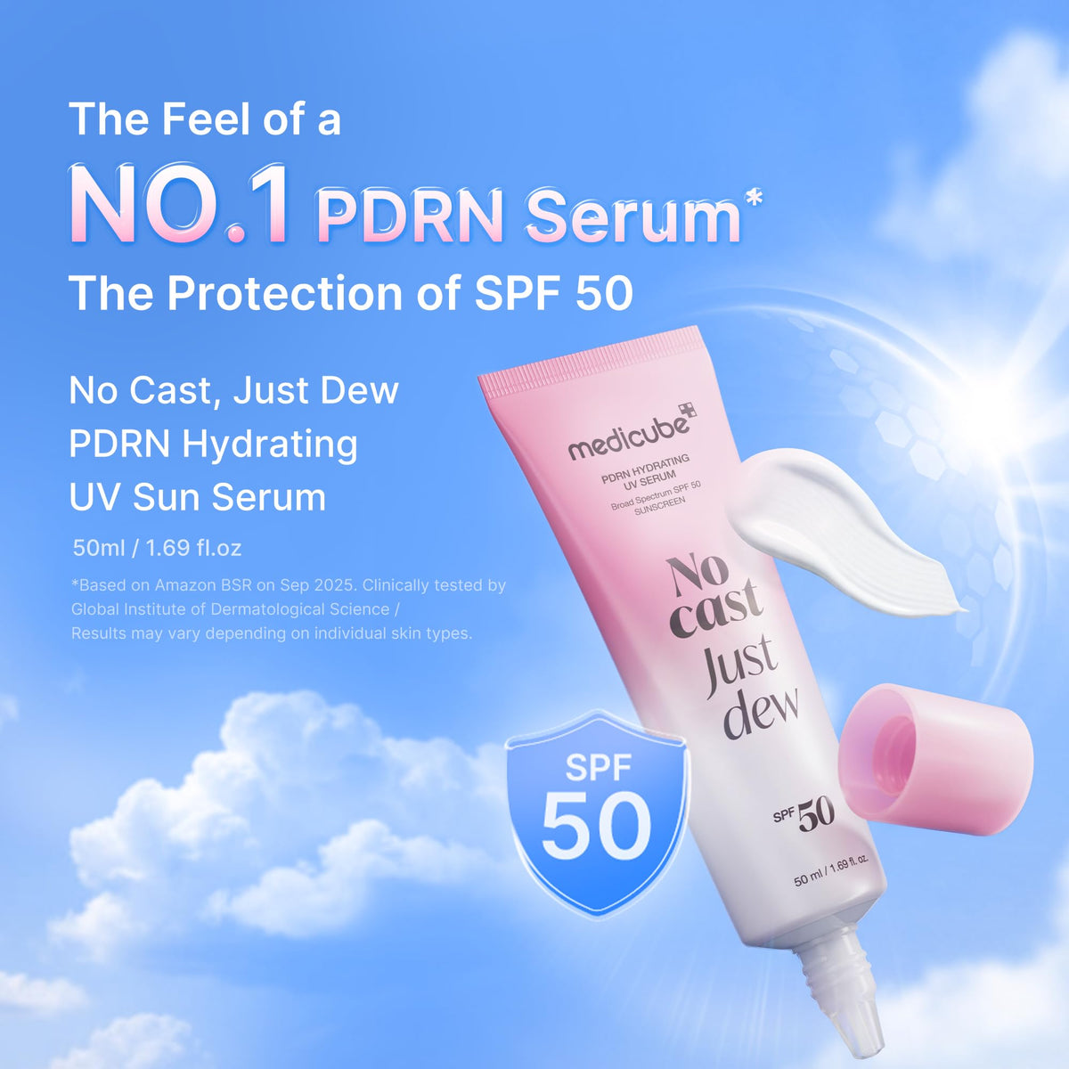 medicube Sunscreen No Cast Just Dew serum texture close-up
