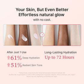 medicube Sunscreen No Cast Just Glow Collagen SPF 50 application on skin
