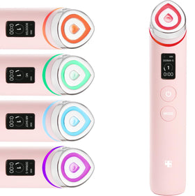 medicube support Pro 6-in-1 Glass Glow Massager front view, pink