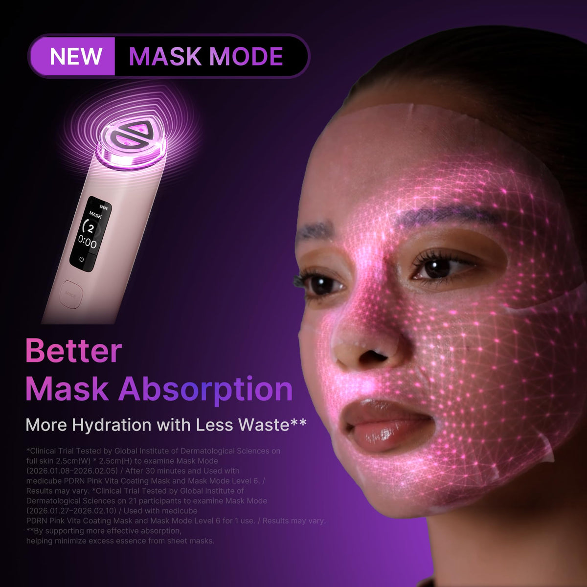 medicube support Pro X2™ close-up of intensity settings