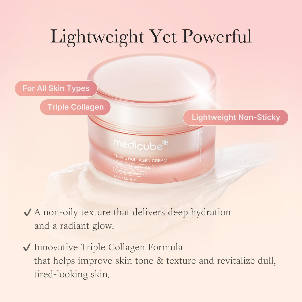 medicube Triple Collagen Cream texture close-up