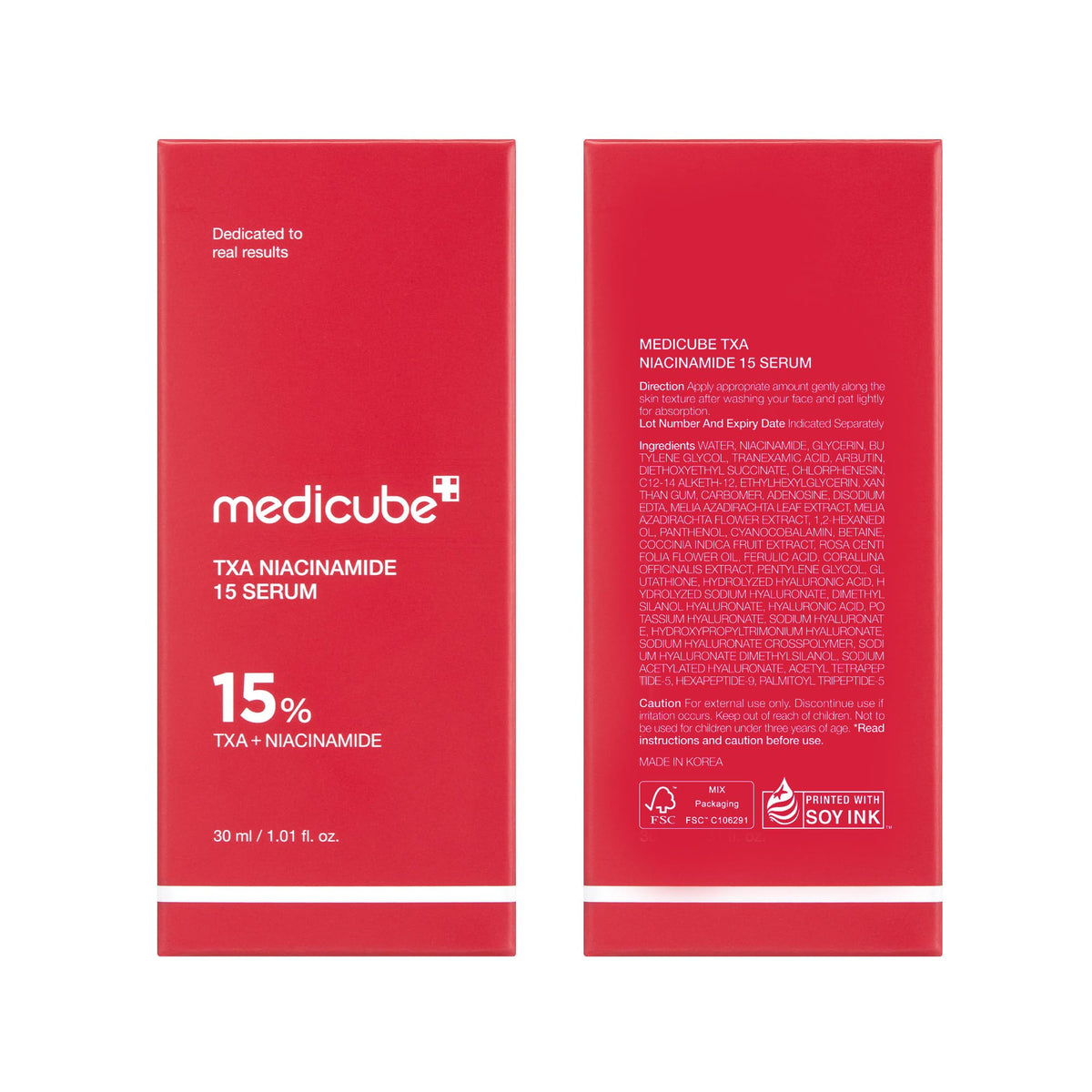 medicube TXA&Niacinamide 15% Glow Serum with other skincare products