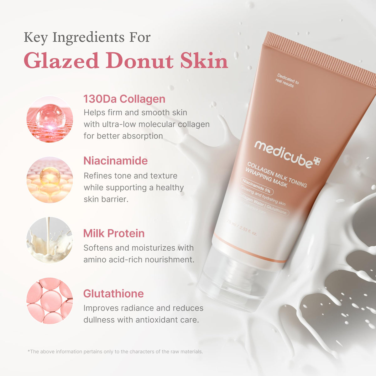 medicube Wrapping Mask Collagen Glazed Milky Glow application on skin