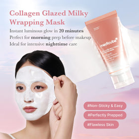 medicube Wrapping Mask Collagen Glazed Milky Glow texture close-up