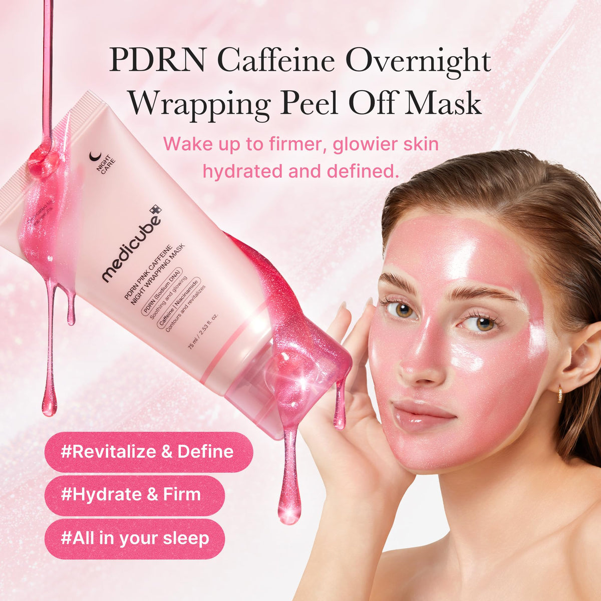 medicube Wrapping Mask PDRN Caffeine texture close-up
