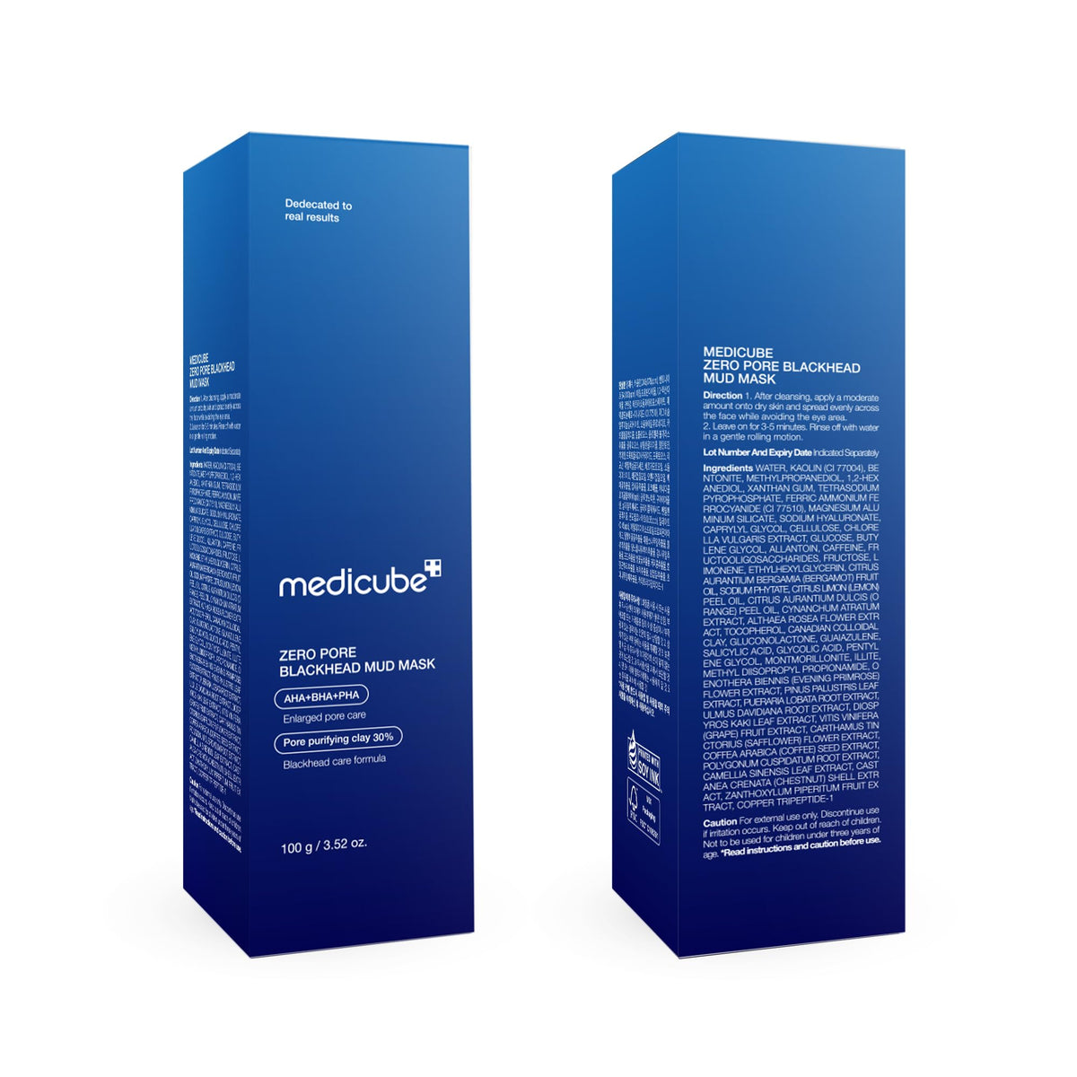 medicube Zero Pore Blackhead Mud Mask with applicator brush