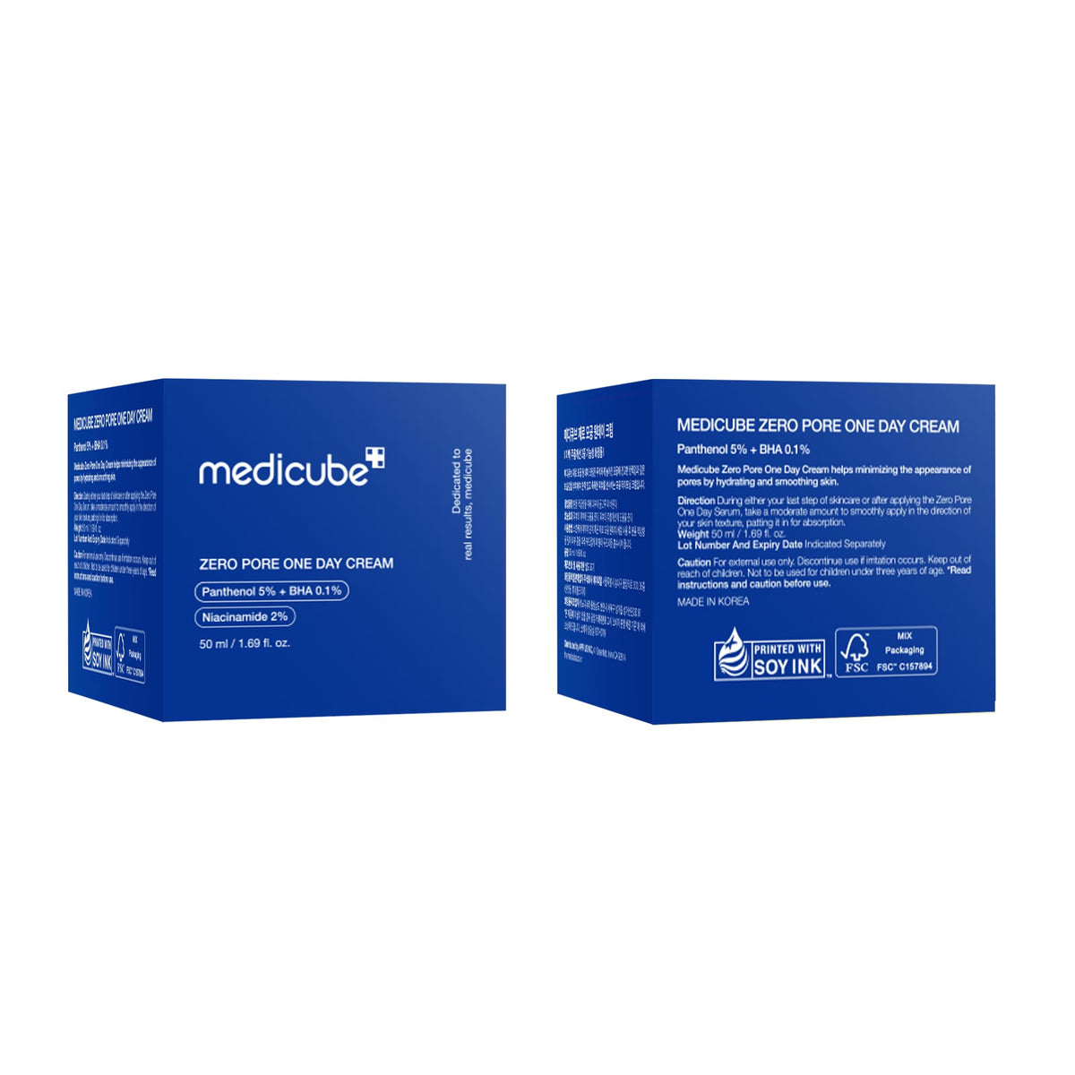 medicube Zero Pore One-Day Cream lid open showing product