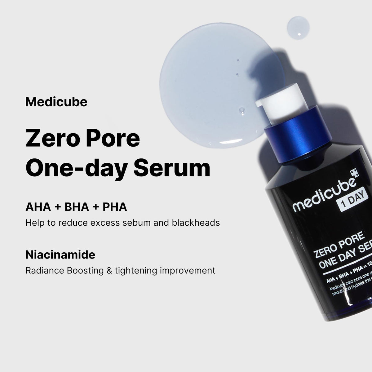 Medicube Zero Pore One-day Serum 1.01 fl. oz texture close-up
