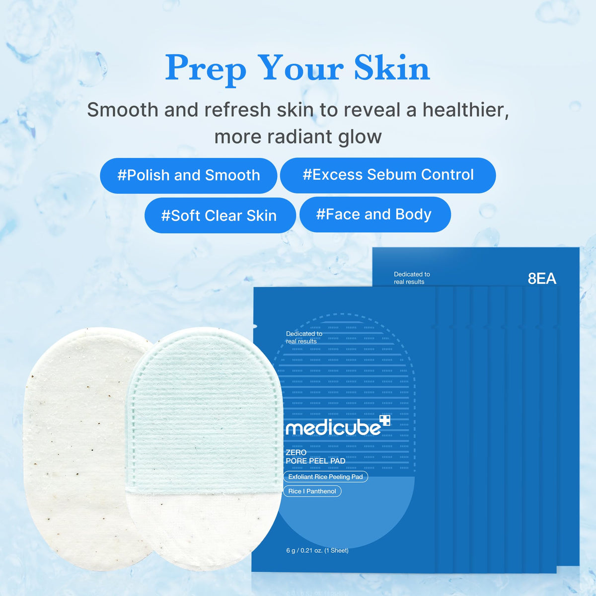 medicube Zero Pore Peel Pads showing cotton and microfiber sides