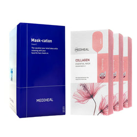 MEDIHEAL Collagen Essential Face Mask 30 Count packaging front view
