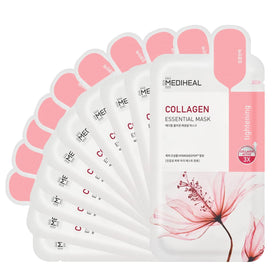MEDIHEAL Collagen Essential Face Mask front view with packaging