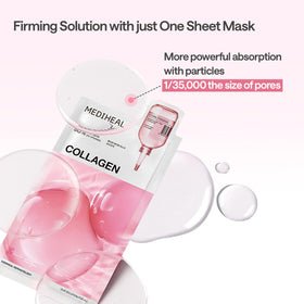 MEDIHEAL Collagen Essential Face Sheet Mask with ingredients listed