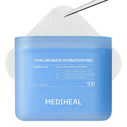 MEDIHEAL Hyaluronate Hydration Toner Pads front view with packaging