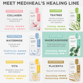 MEDIHEAL Madecassoside Essential Face Mask in use with relaxing background