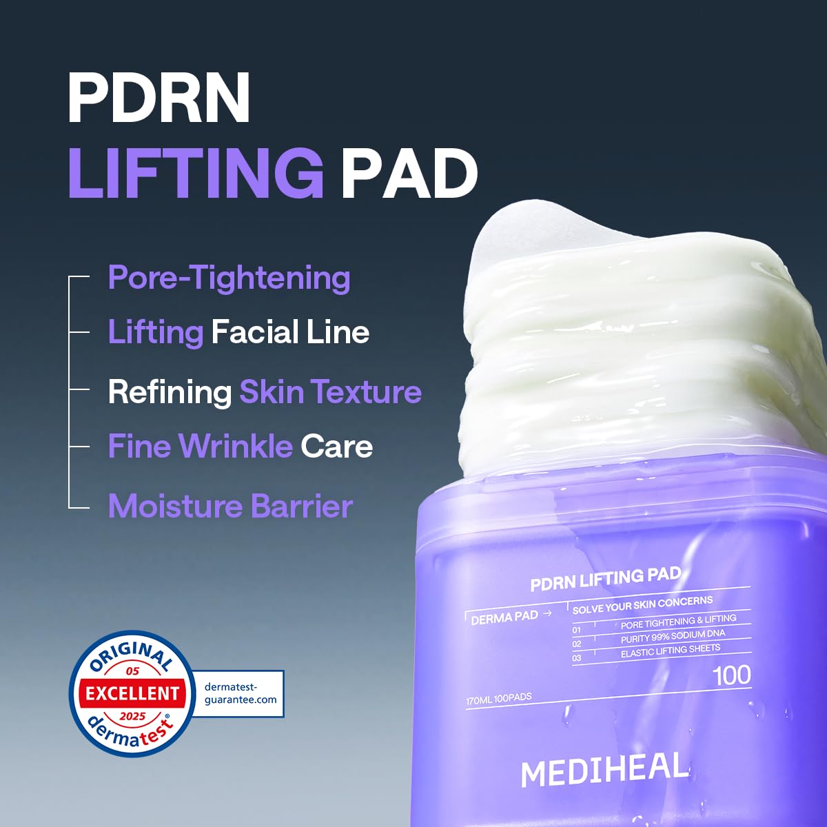 MEDIHEAL PDRN Lifting Toner Pads packaging