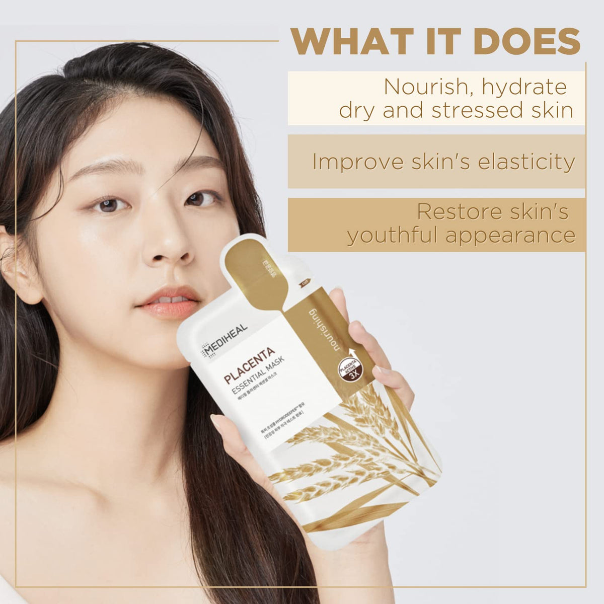 MEDIHEAL Placenta Essential Face Mask sheet close-up