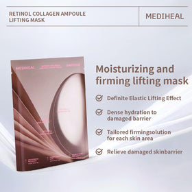 MEDIHEAL Retinol Collagen Ampoule Lifting Mask application on skin