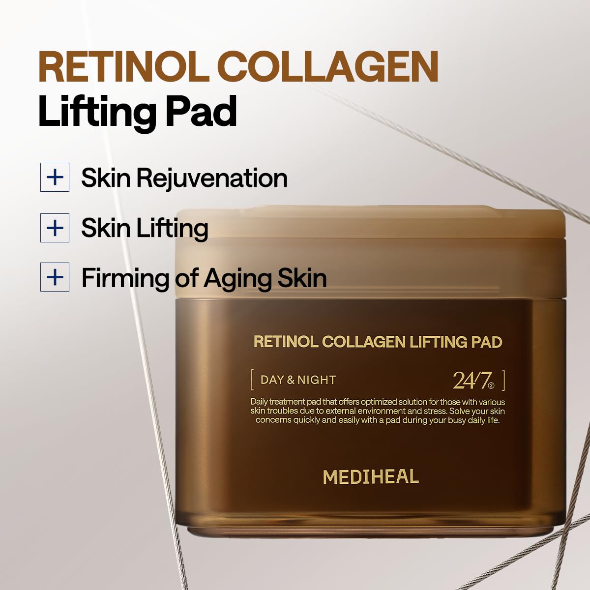 MEDIHEAL Retinol Collagen Lifting Pad close-up showing texture