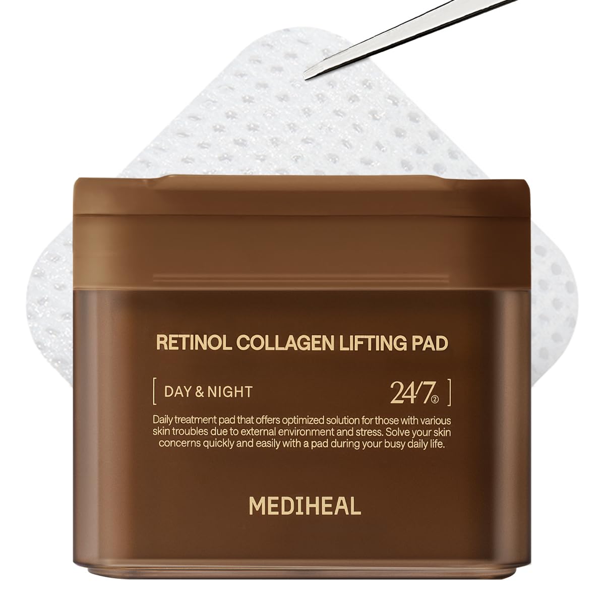 MEDIHEAL Retinol Collagen Lifting Pads front view with packaging