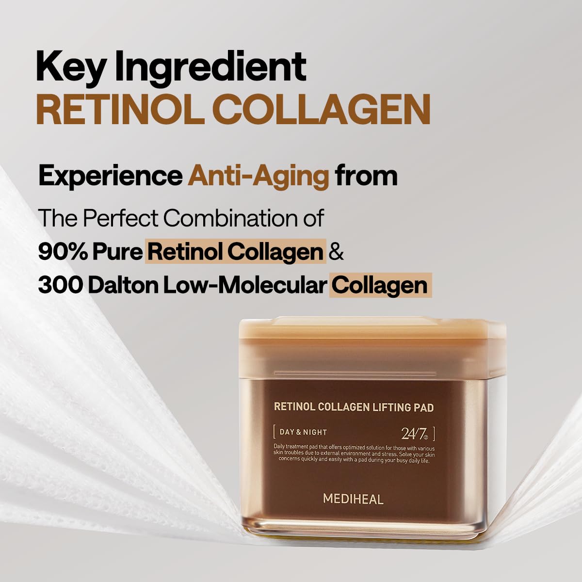 MEDIHEAL Retinol Collagen Lifting Pads with tweezers included
