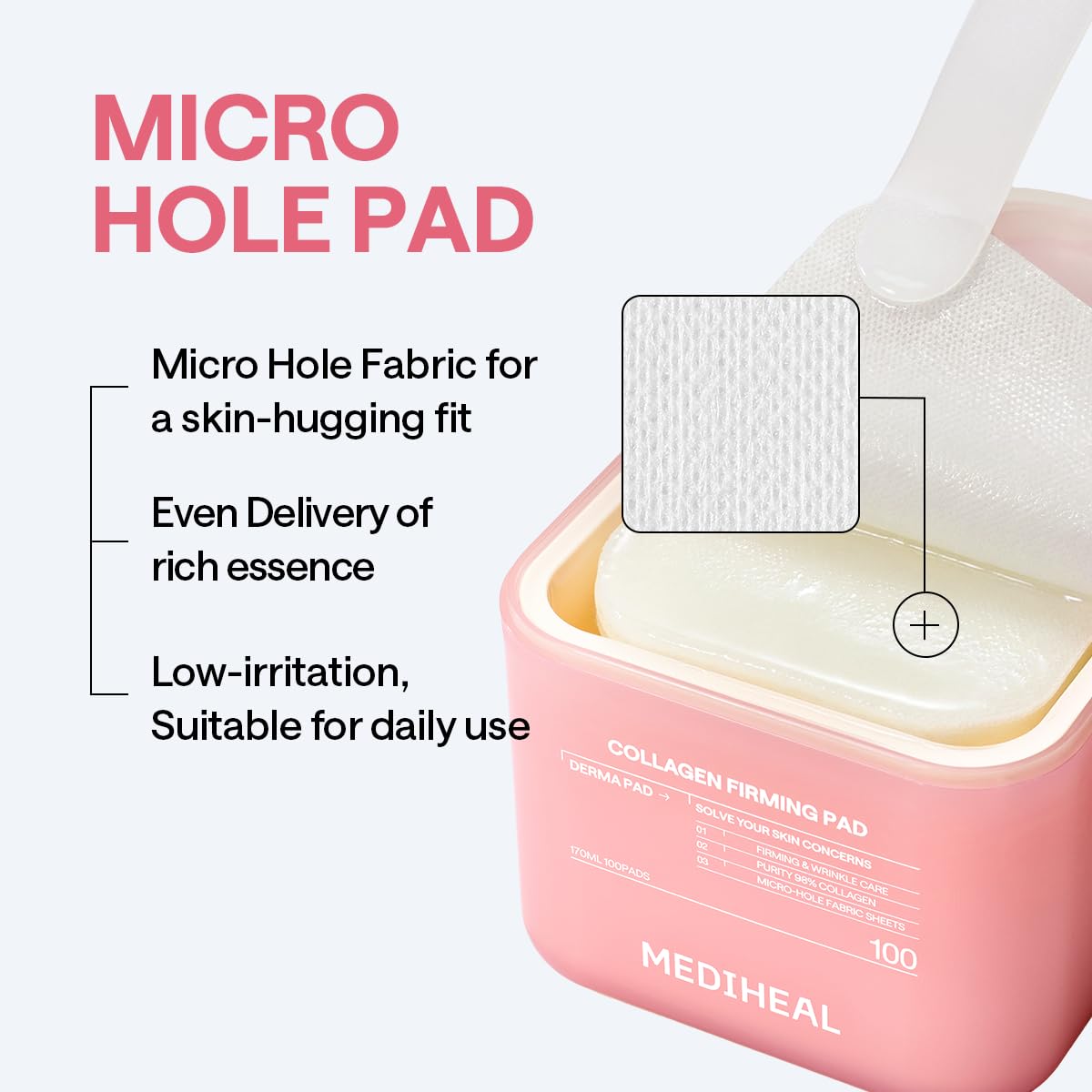 MEDIHEAL Retinol & Peptide Toner Pads with ingredients list