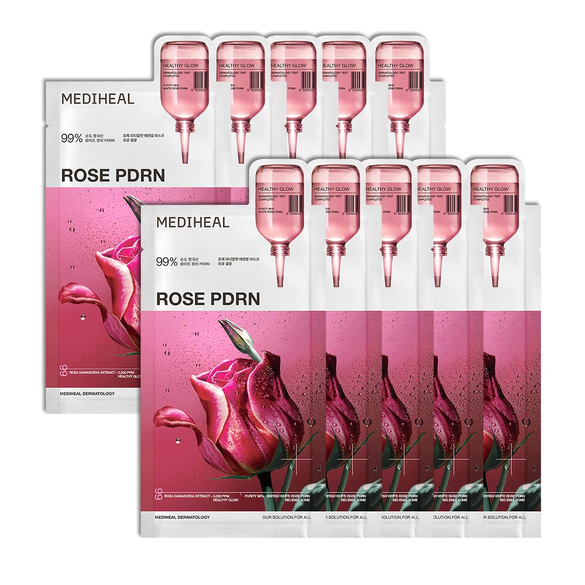 MEDIHEAL Rose PDRN Essential Face Sheet Mask front view