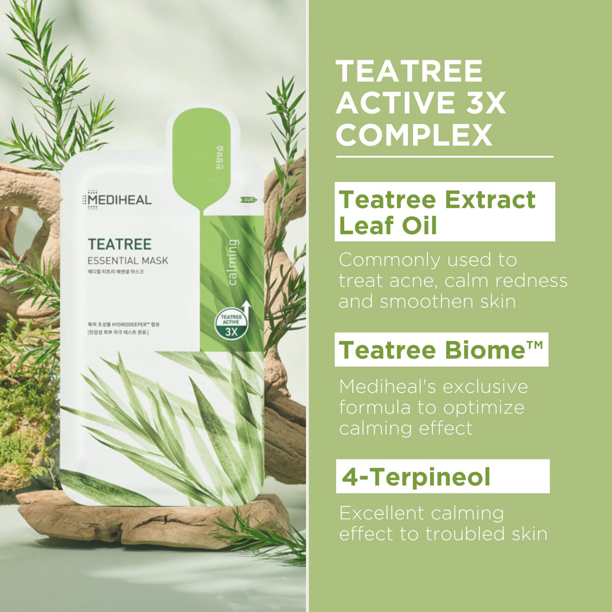 MEDIHEAL Tea Tree Essential Face Mask application on model