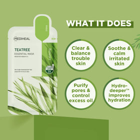 MEDIHEAL Tea Tree Essential Face Mask sheet close-up
