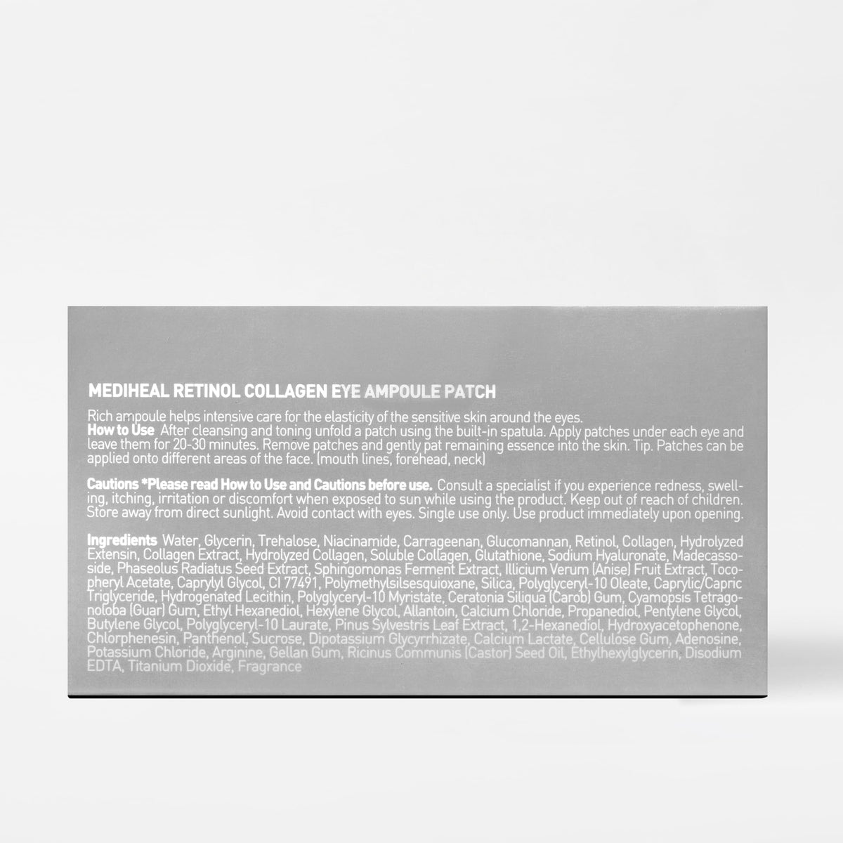 MEDIHEAL Under Eye Patches with ingredients highlighted