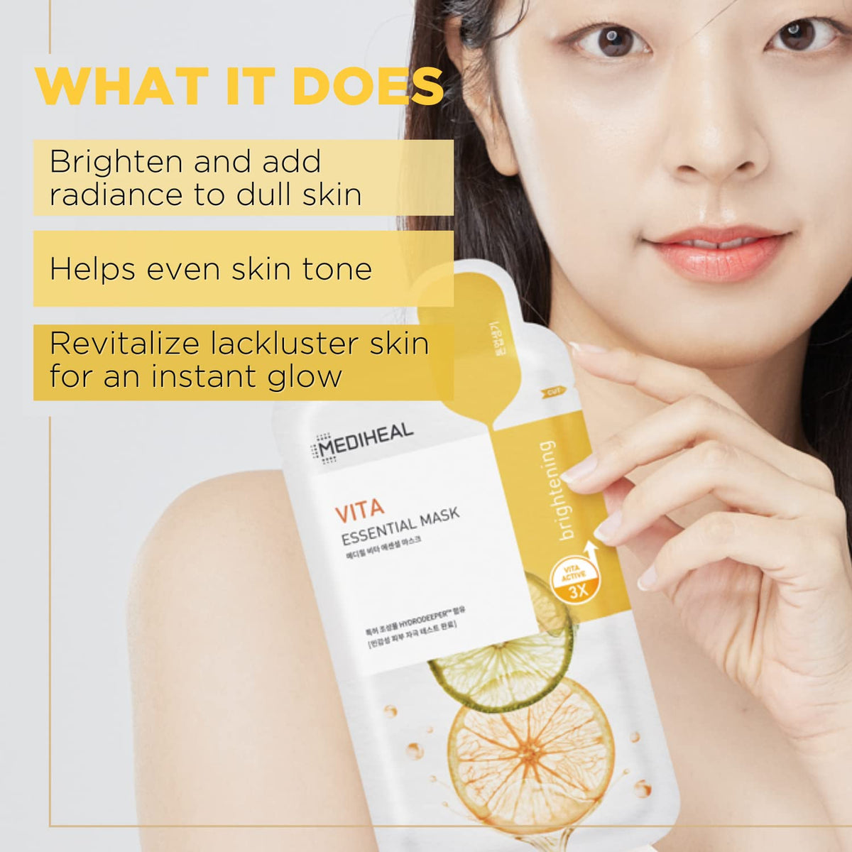 MEDIHEAL Vita Essential Face Mask sheet close-up
