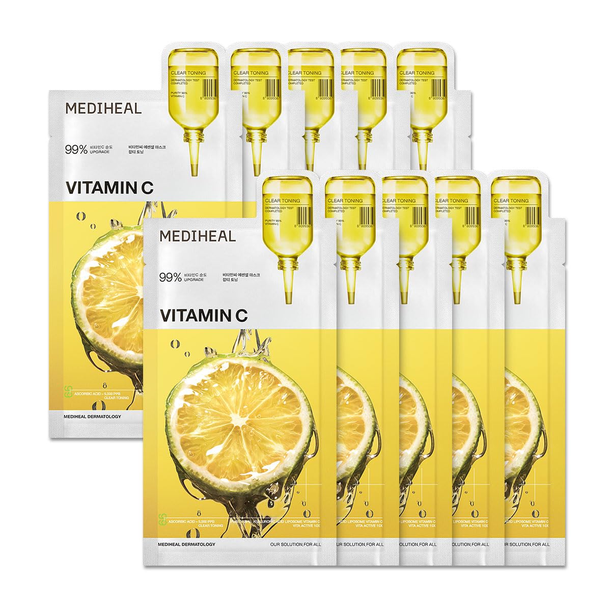 MEDIHEAL Vitamin C Essential Face Sheet Mask front view