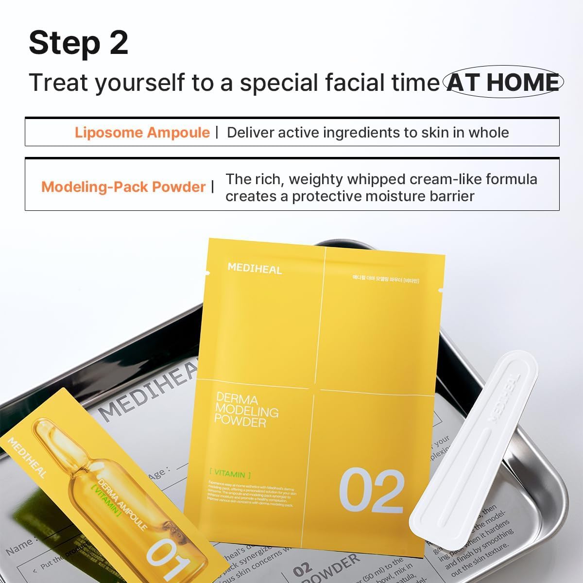MEDIHEAL Vitamin Derma Modeling Pack applied on a model's face