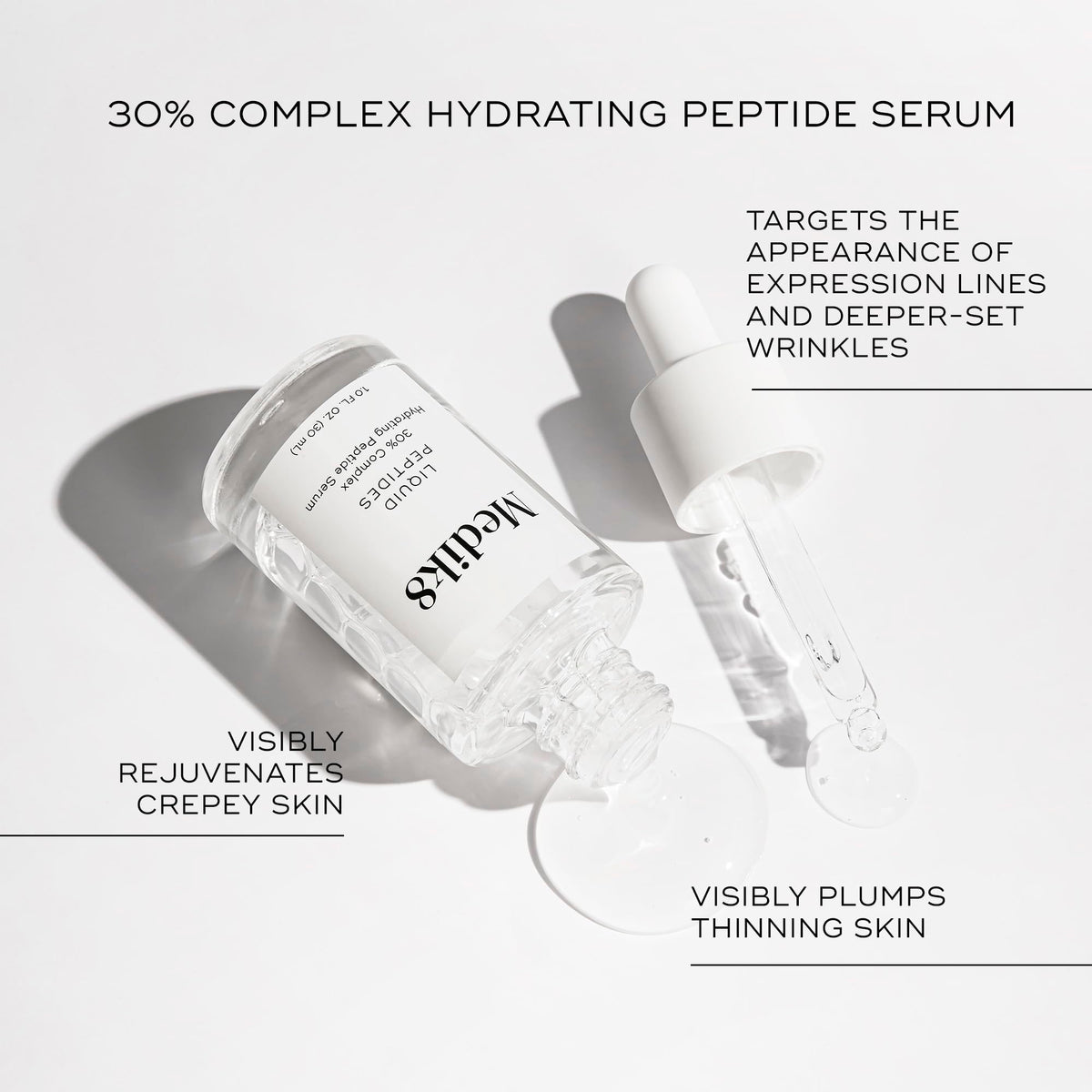 Medik8 Liquid Peptides serum applied to skin
