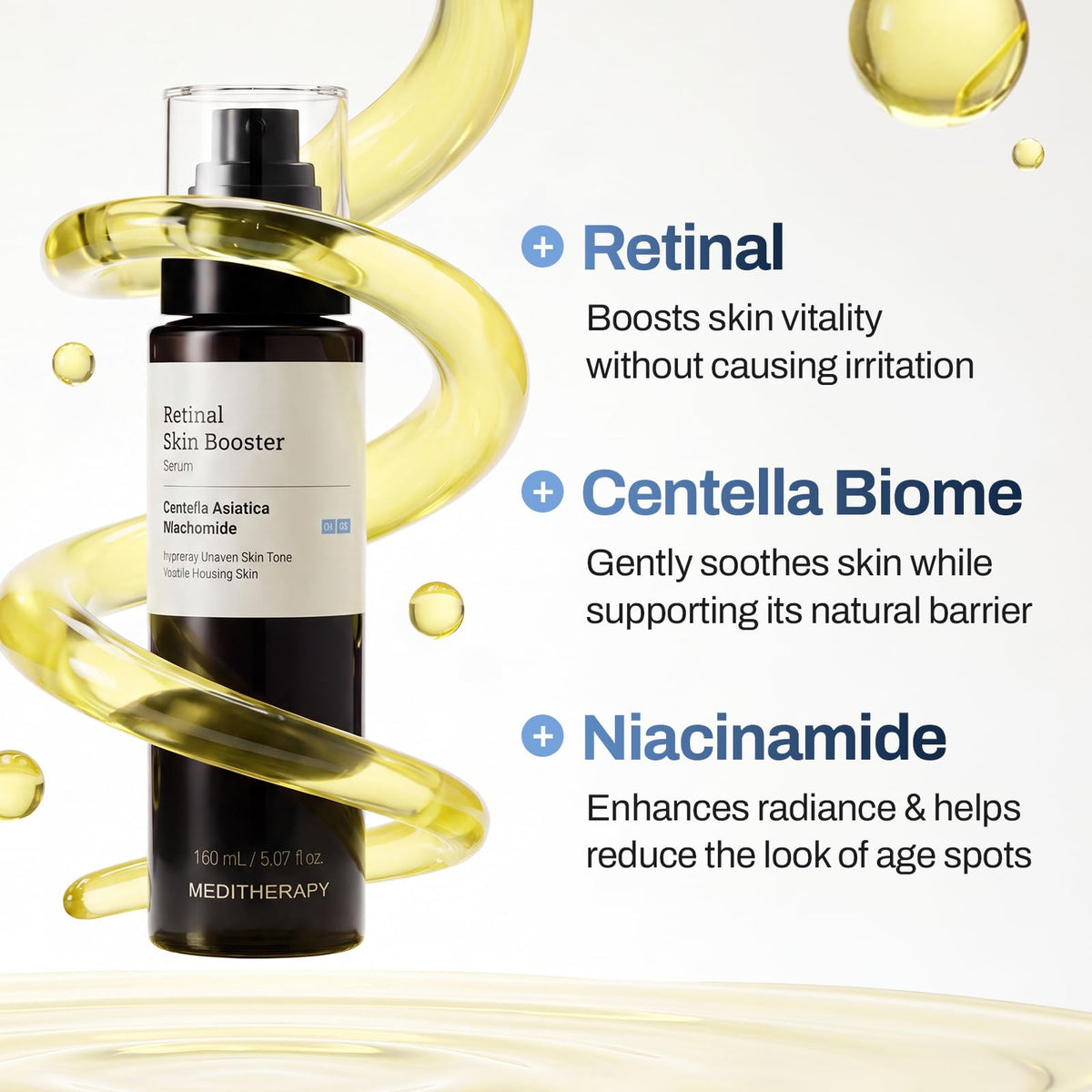 MEDITHERAPY Retinal Skin support Serum application on skin