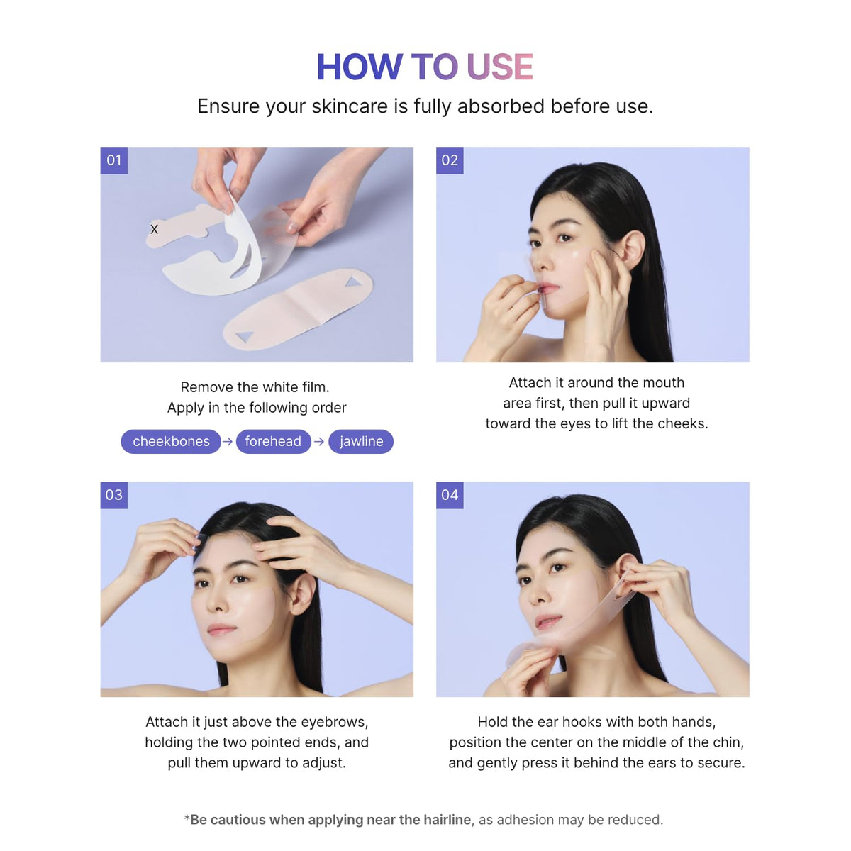 MEDITHERAPY Tension Up Mask applied on a model's face