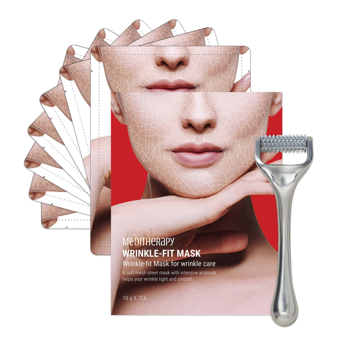 MEDITHERAPY Wrinkle-fit Mask front view with packaging