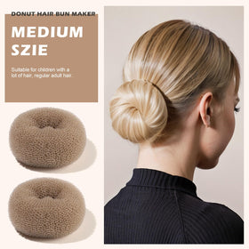 Medium donut hair bun makers from Teenitor, two pieces