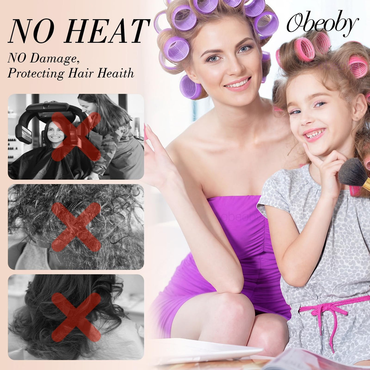 medium hair roller from obeoby in pink