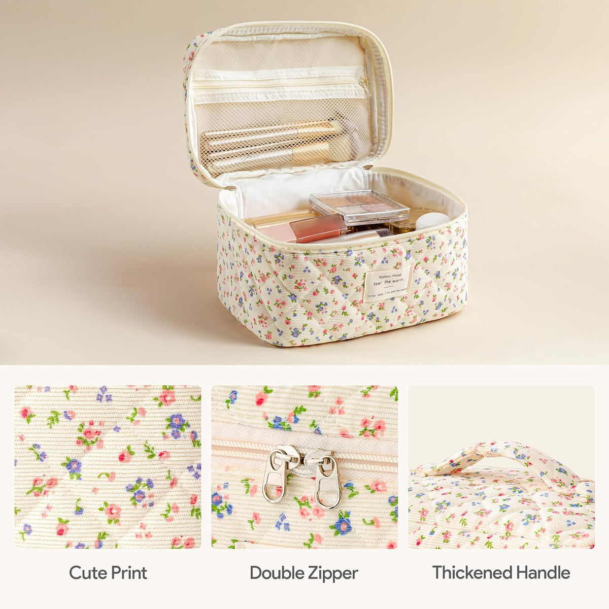 Medium HBselect makeup bag with cotton texture