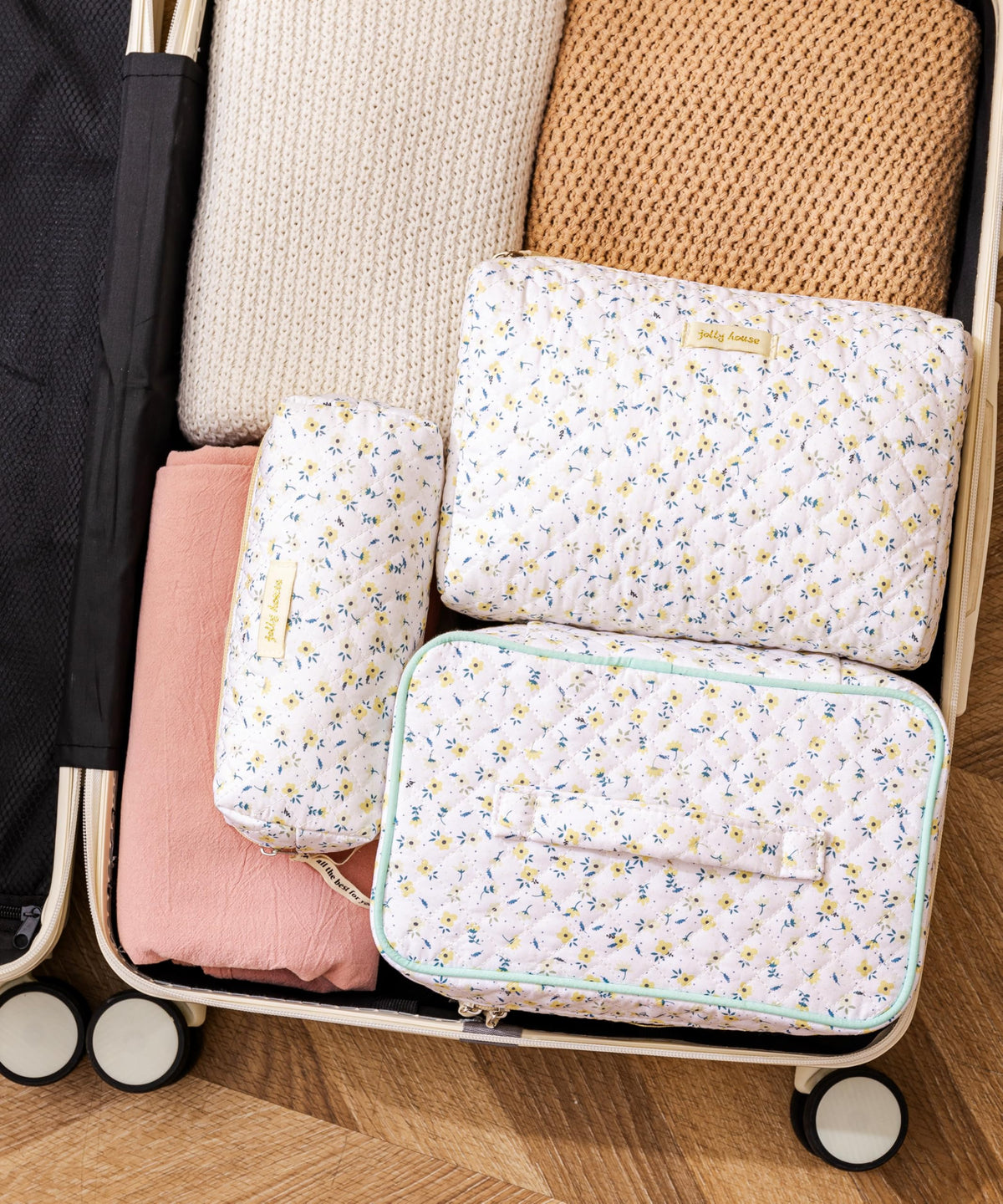 Medium HBselect makeup bag with floral pattern