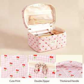 Medium size HBselect cosmetic bag with floral pattern inside view