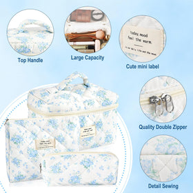 Medium URSKYTOUS floral makeup bag for brushes